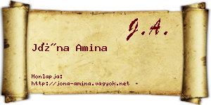Jóna Amina névjegykártya